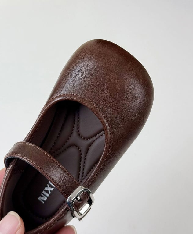 M205 Giày Búp Bê Bé Gái Mary Jane Da Mềm Phong Cách Vintage Hàn Quốc – Giày Trẻ Em Mũi Tròn Êm Chân Đi Học, Đi Chơi