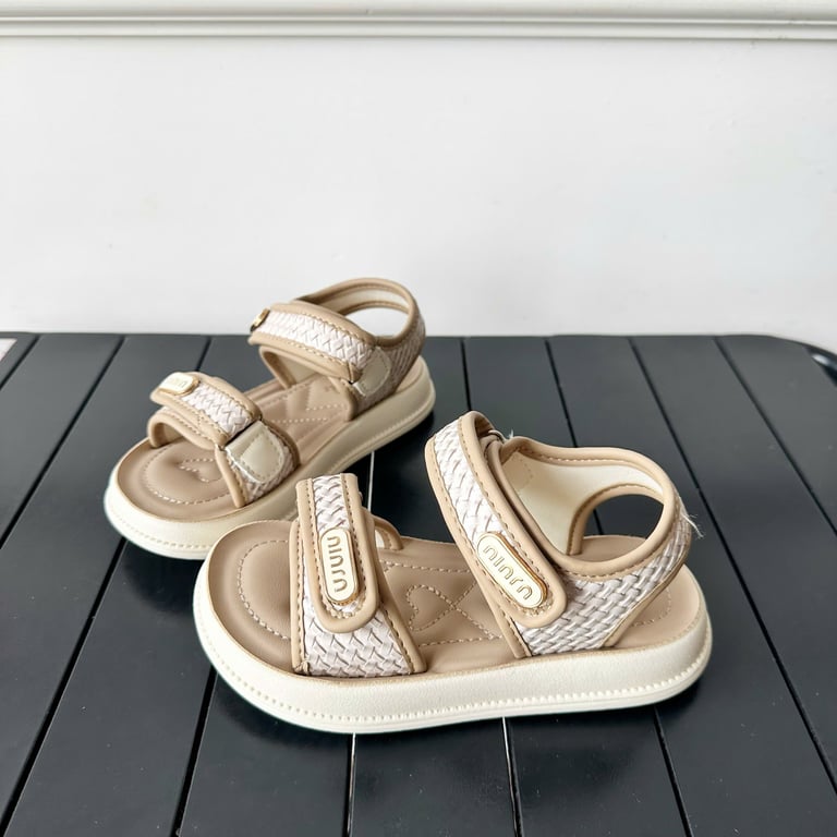 M179 Sandal Bé Gái Quai Dán Vân Đan Miu Miu Hàn Quốc (Size 26-37)