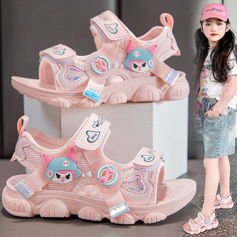 M168 Sandal Thể Thao Bé Gái Kuromi Hoạt Hình Hàn Quốc (Size 26-37)