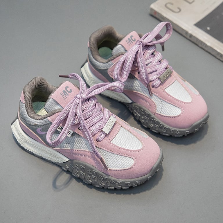 M151 Giày Thể Thao Sneaker Bé Gái Phối Màu Hồng Tím Cực Xinh (Size 26-30)