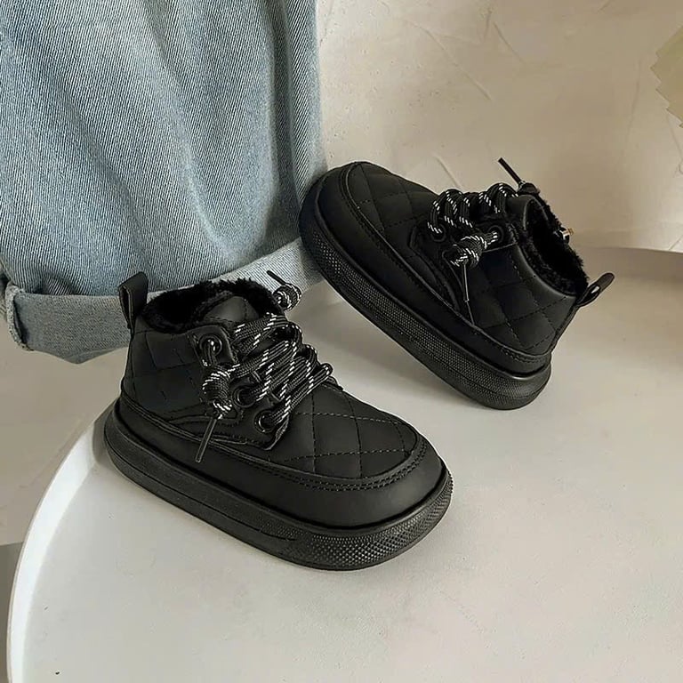 M026 Giày Boot Cổ Lót Lông Cho Bé Trai & Bé Gái Style Hàn Quốc – Giày Thể Thao Bốt Chần Chỉ Ô Tám Êm Chân Khóa Kéo Tiện Lợi (Size 26-36)