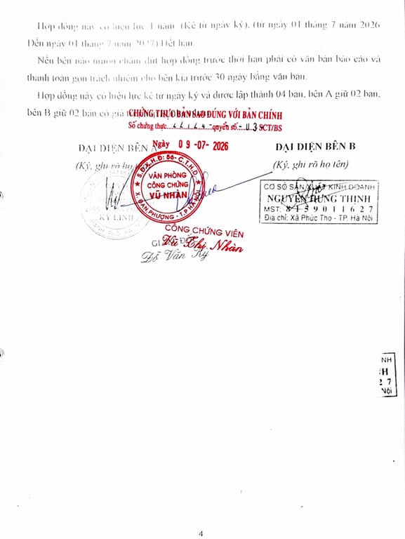 Hồ sơ pháp lý hộ kinh doanh NGUYỄN HƯNG THỊNH