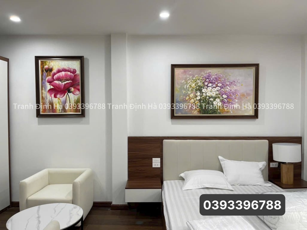 Tranh sơn dầu Hoa hiện đại mới