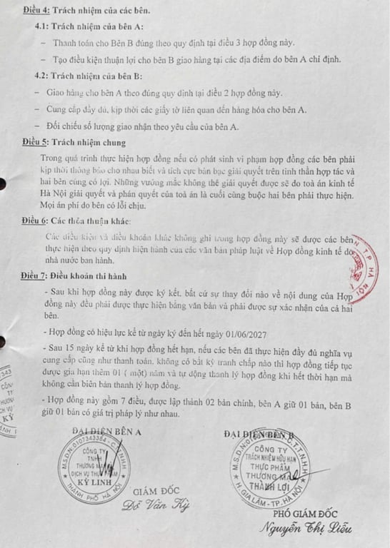 Hồ sơ pháp lý CÔNG TY TNHH THỰC PHẨM THƯƠNG MẠI THÀNH LỢI