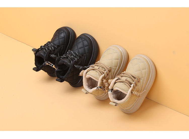 M026 Giày Boot Cổ Lót Lông Cho Bé Trai & Bé Gái Style Hàn Quốc – Giày Thể Thao Bốt Chần Chỉ Ô Tám Êm Chân Khóa Kéo Tiện Lợi (Size 26-36)