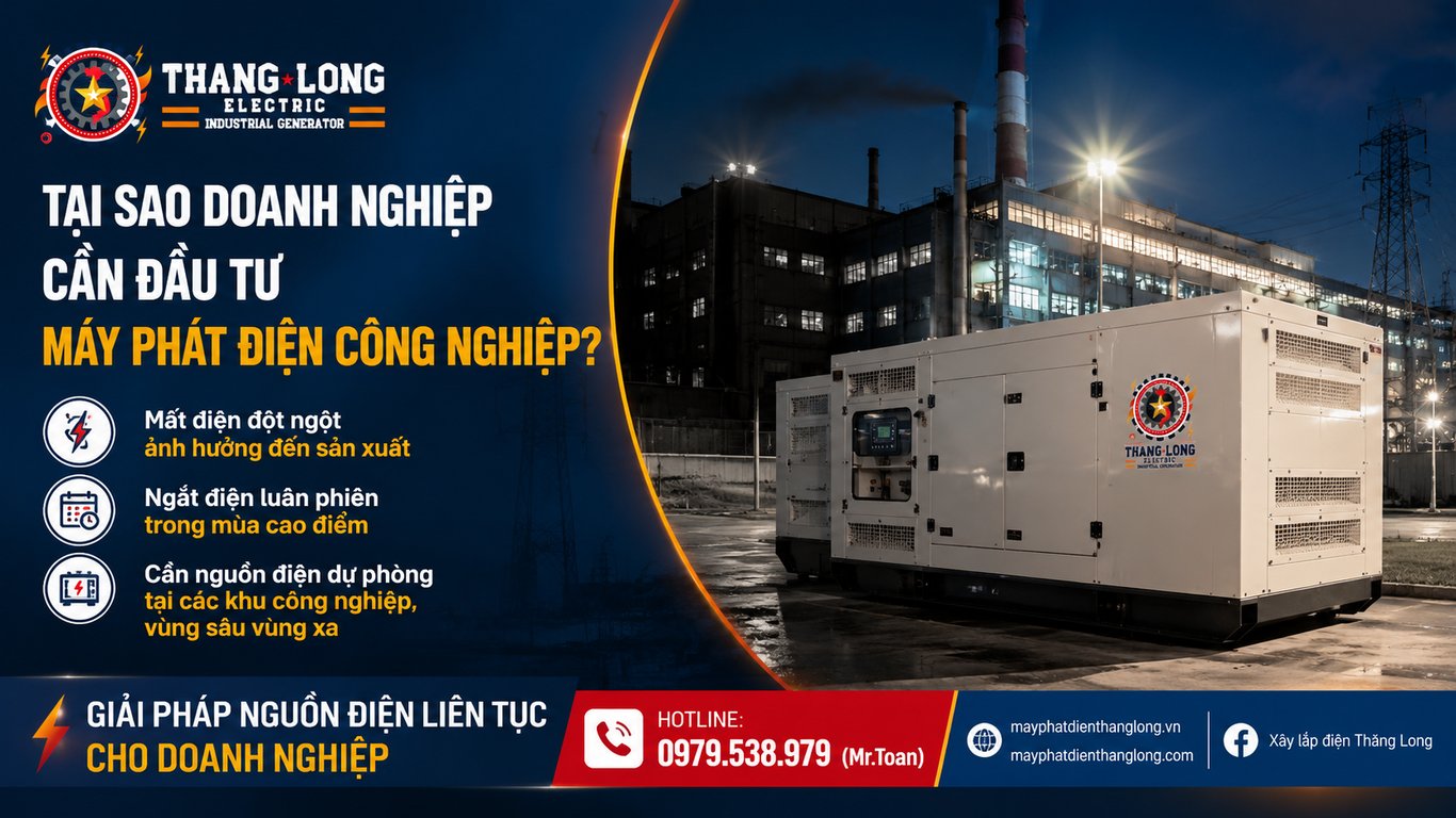 Tại sao đầu tư m&aacute;y ph&aacute;t điện c&ocirc;ng nghiệp 