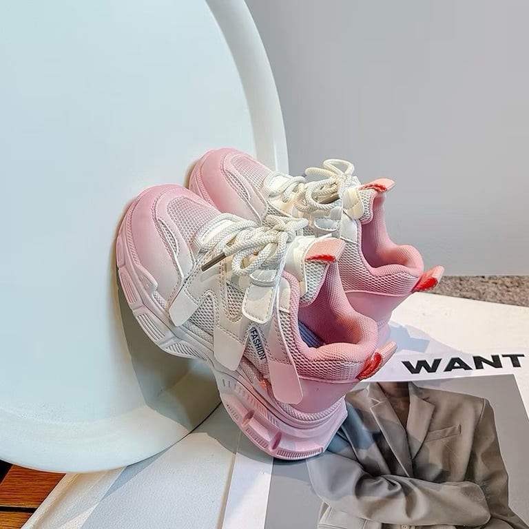 M046 Giày Thể Thao Bé Gái Phối Màu Hồng Loang Gradient Hàn Quốc – Sneaker Trẻ Em Đế Đúc Siêu Nhẹ Êm Chân Đi Học, Đi Chơi (Size 26 - 37)