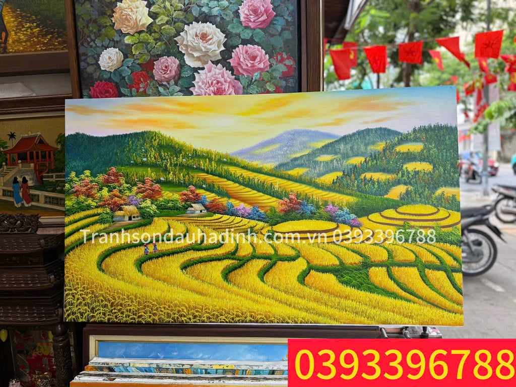 Tranh  phong cảnh Tây Bắc -  Nét đẹp yên bình giữa Tây Bắc
