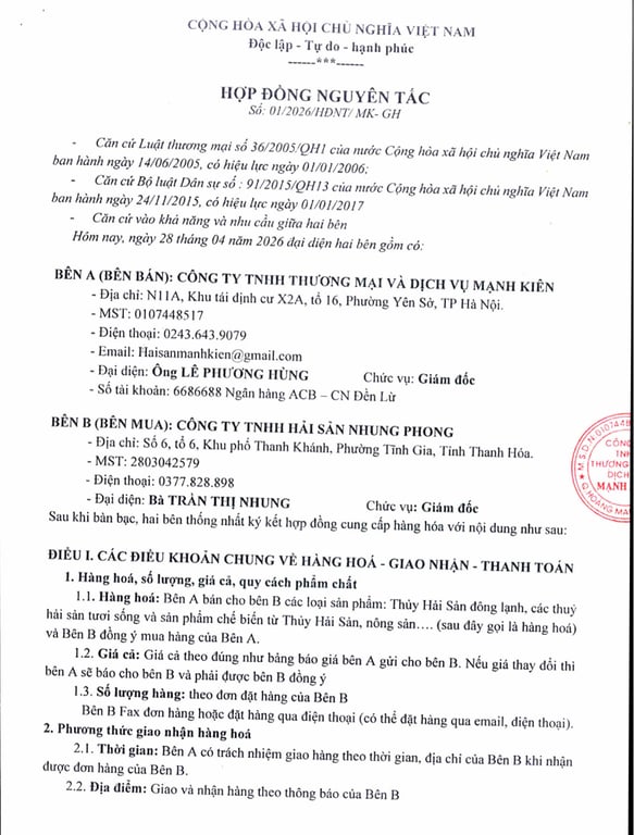 Hồ sơ pháp lý CÔNG TY TNHH THẮNG THỦY