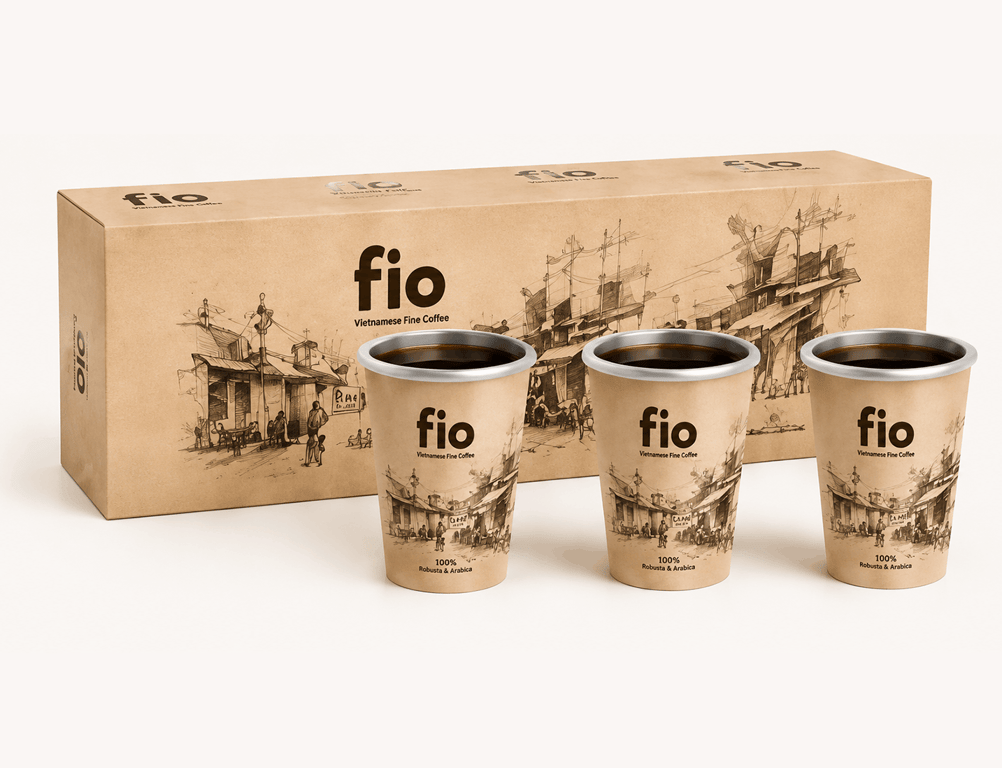 Hộp 3 ly FIO coffee