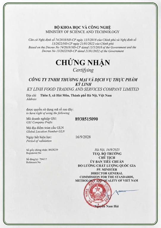 Giấy Chứng Nhận ATTP