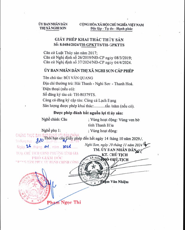 Hồ sơ pháp lý CÔNG TY TNHH THẮNG THỦY