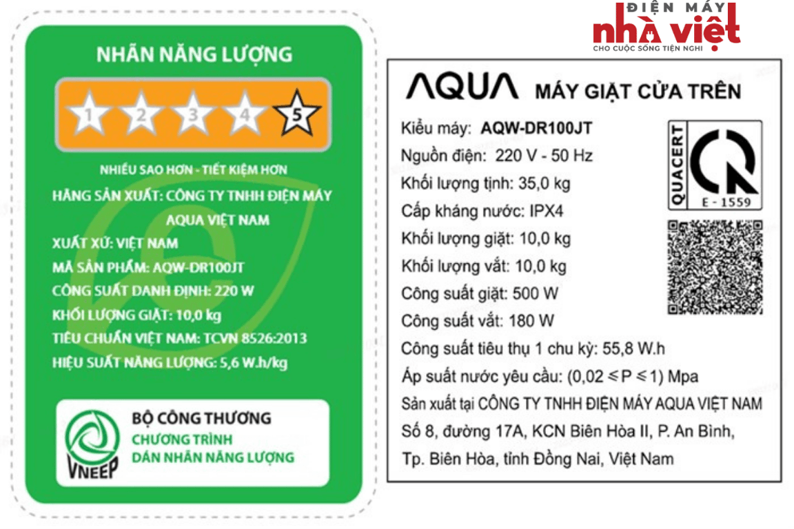 Máy giặt Aqua Inverter 10 kg AQW-DR100JT BK Thumbnail 4