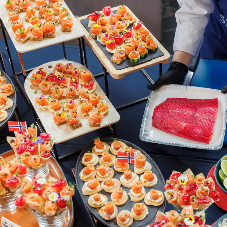 Upscale catering food display