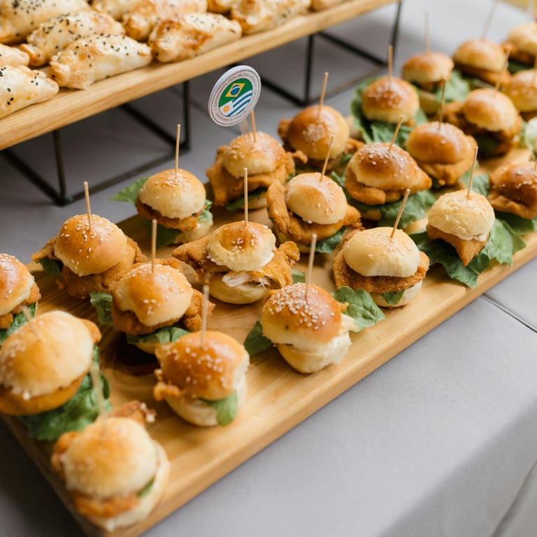 Catering cocktail and appetizer display