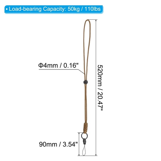 20-paracord-lanyard-necklace-keyring-cord-clasp-strap-badge-holder-20-5-inch-brown-1