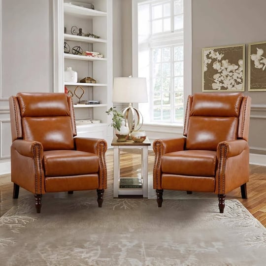 30-in-brown-modern-genuine-leather-recliner-with-nailhead-trim-adjustable-push-back-and-solid-wooden-1