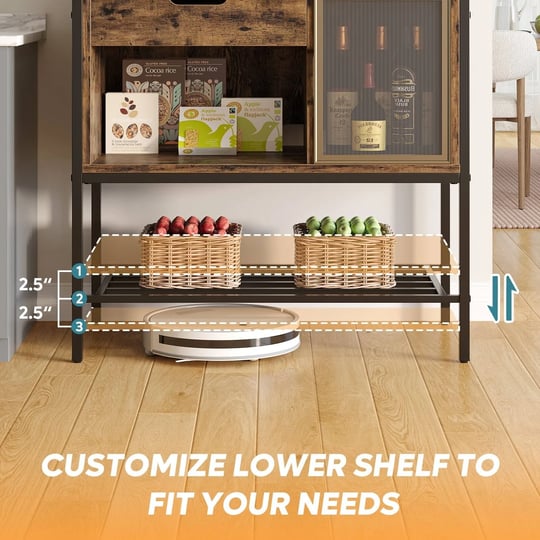 32-9in-rustic-brown-kitchen-bakers-rack-with-drawer-moru-glass-door-cabinet-8-hooks-and-led-light-1