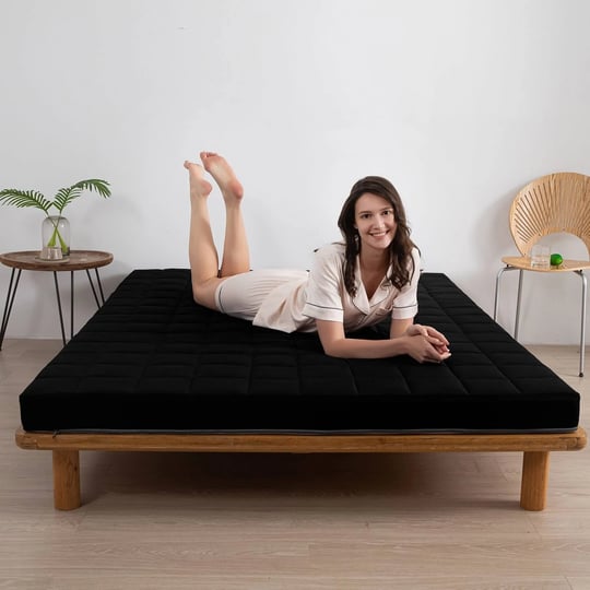 4-thick-black-grids-futon-mattress-with-removable-cover-full-1