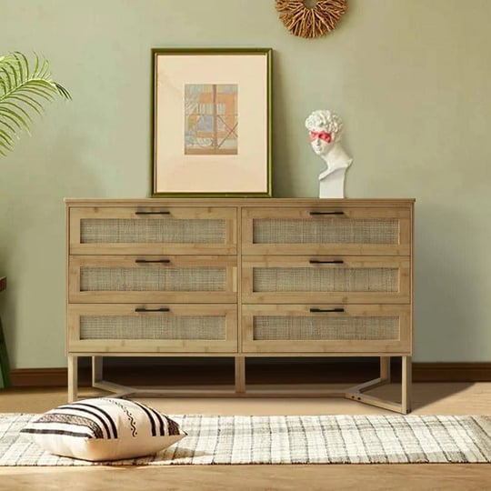 47-4-in-w-rattan-6-drawer-chest-of-drawer-bamboo-dresser-in-yellow-1