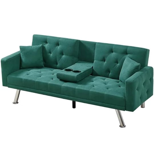 75-in-dark-green-modern-linen-2-seater-twin-sleeper-folding-futon-convertible-sofa-bed-1