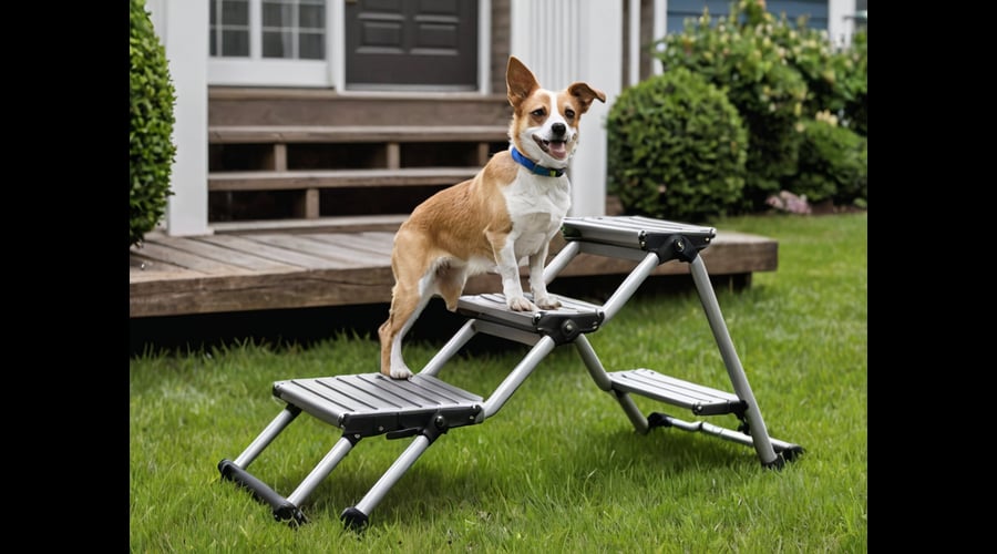 Dog owners can make it easier for their pets to access different levels of their home with these portable collapsible stairs. Our roundup helps you find the right stairs by comparing features like weight capacity, material durability, and folding design.