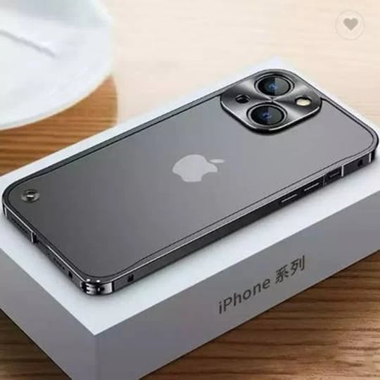 aluminum-metal-bumper-frame-iphone-14-case-black-matte-clear-camera-lens-shockproof-and-scratch-resi-1