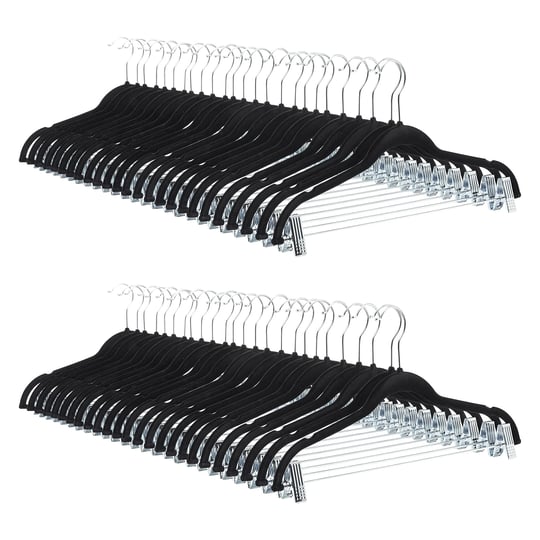 amazon-basics-velvet-skirt-hangers-with-clips-50-pack-black-1