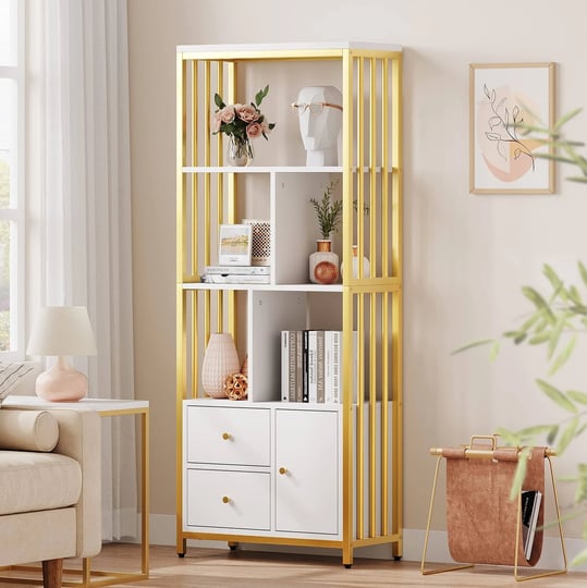 amyove-gold-bookshelf-with-drawers-modern-bookcase-storage-rack-shelf-tall-standing-bookshelves-meta-1