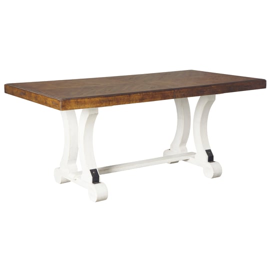 ashley-valebeck-white-brown-rectangular-dining-room-table-1