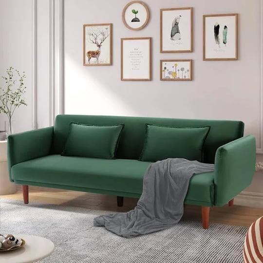 aukfa-76-velvet-futon-convertible-sofa-bed-3-seater-arm-couch-for-home-office-2-pillows-green-1