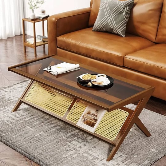 bamworld-mid-century-modern-coffee-table-with-glass-top-rattan-center-table-with-storage-for-living--1