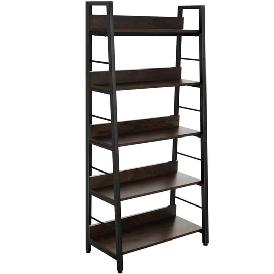 bathwa-5-tier-book-shelf-rustic-industrial-ladder-bookshelf-wood-metal-dark-brown-farmhouse-28-wide--1