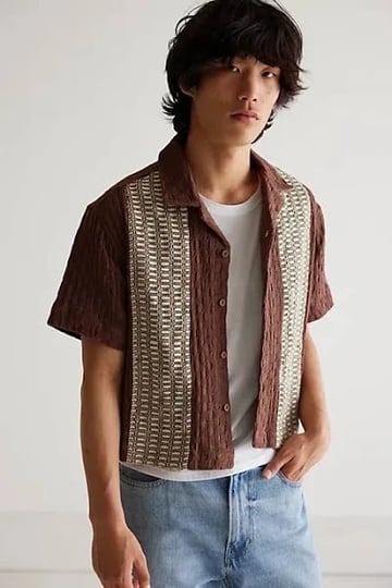 bdg-conrad-paneled-cropped-short-sleeve-shirt-top-in-brown-mens-at-urban-outfitters-1