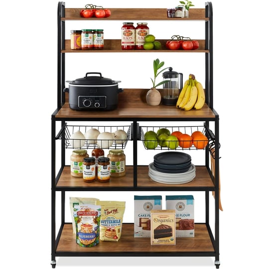 best-choice-products-counter-height-bakers-rack-w-locking-wheels-1