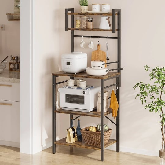 bestier-rustic-brown-5-shelf-metal-23-62-in-w-bakers-rack-1