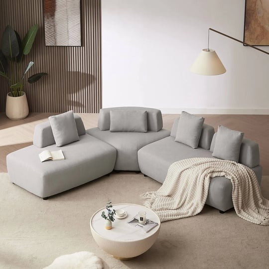 boucle-upholstered-3-piece-convertible-sectional-sofa-with-removable-pillows-free-combined-gray-1