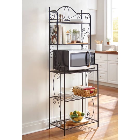 brylanehome-scroll-bakers-rack-black-1