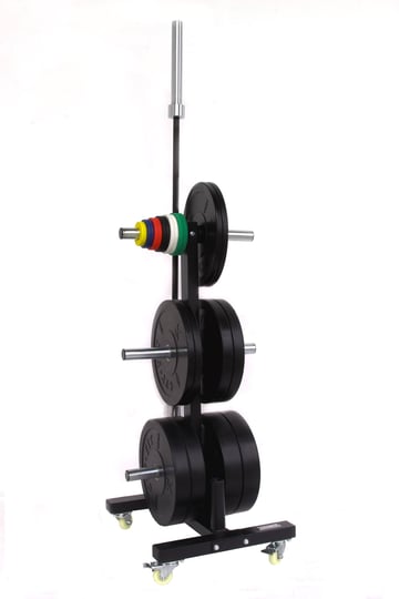 cff-fit-olympic-2-bar-and-bumper-plate-tree-black-with-chrome-sleeves-1