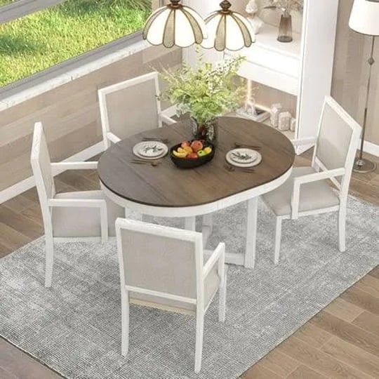 churanty-farmhouse-5-piece-round-dining-table-set-for-4two-size-round-to-oval-extendable-butterfly-l-1