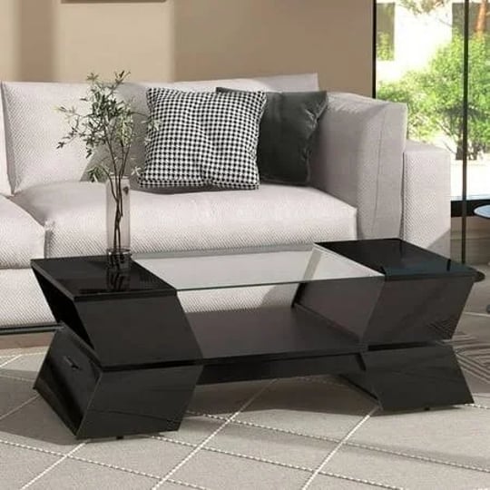 churanty-glass-top-coffee-table-rectangle-with-open-shelves-and-cabinets-geometric-glass-coffee-tabl-1