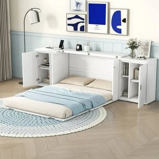 churanty-queen-size-murphy-bed-with-shelves-and-drawers-wall-bed-with-usb-ports-multi-function-floor-1