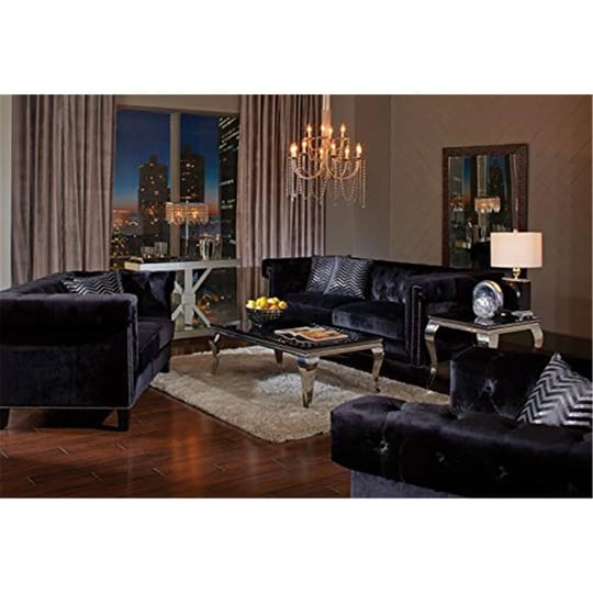 coaster-reventlow-2-piece-black-living-room-set-1