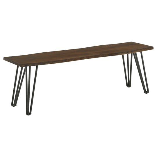 coaster-topeka-live-edge-dining-bench-mango-cocoa-and-gunmetal-1