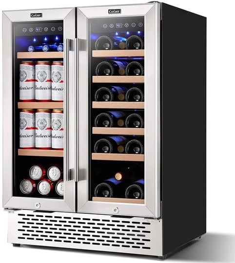 colzer-24-inch-wine-and-beverage-refrigerator-dual-zone-wine-cooler-under-counter-lockable-18-bottle-1