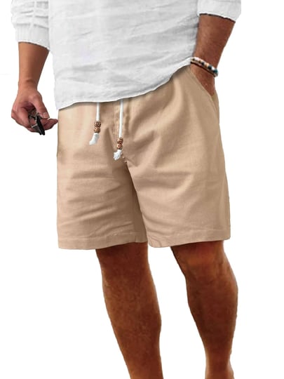 comdecevis-mens-linen-shorts-casual-elastic-waist-drawstring-summer-beach-vacation-yoga-golf-shorts--1