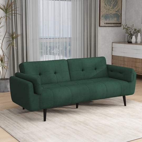convertible-futon-sofa-reclining-adjustable-back-couch-bed-sleeper-green-1