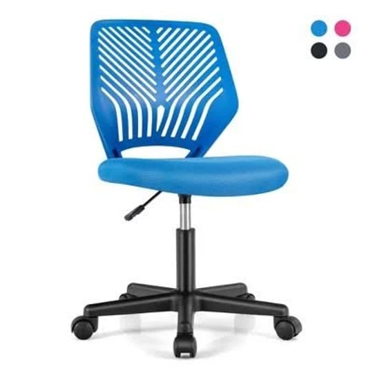 costway-height-adjustable-ergonomic-kids-desk-chair-with-universal-casters-working-chair-blue-1