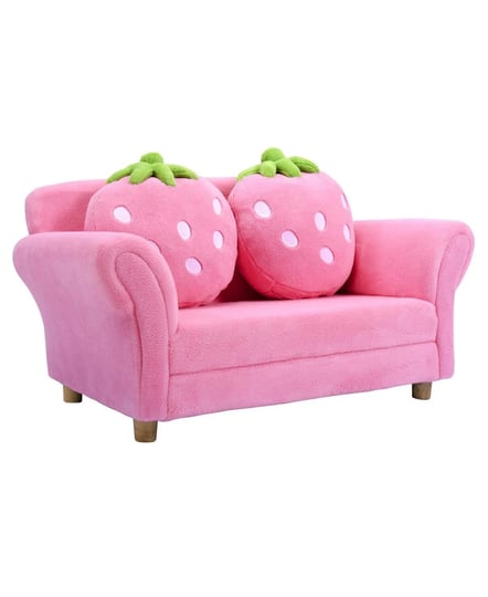 costway-kids-sofa-strawberry-armrest-chair-lounge-couch-w-2-pillow-children-toddler-pink-1