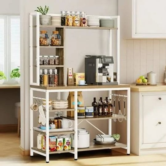 dextrus-8-tier-kitchen-bakers-rack-with-power-outlets-39-freestanding-microwave-stand-with-6-s-shape-1
